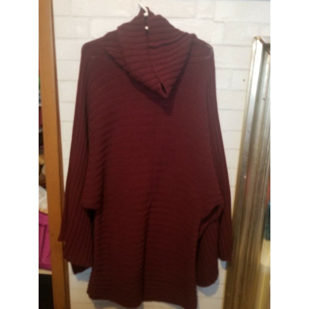 Cami Cowl  Knit Sweater XL, wide sleeves Burgundy